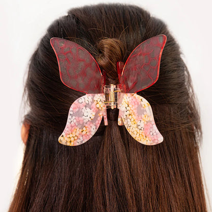 Pink Butterfly Hair Animal Claw